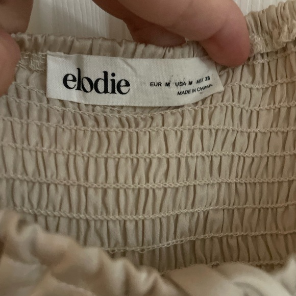 Elodie Nordstrom Cream Ruched Crop Top M - Picture 3 of 3